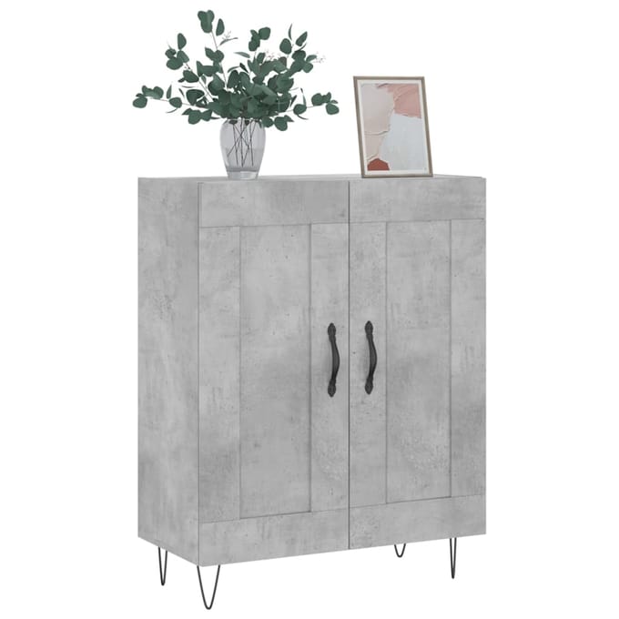 vidaXL - Dressoir - 69,5x34x90 - cm - bewerkt - hout - betongrijs