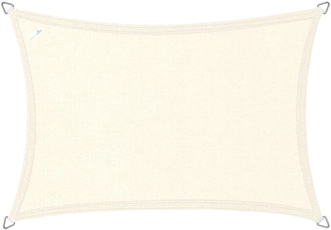 Buitenkado schaduwdoek rechthoek 5x7m - HDPE/RVS - creme wit