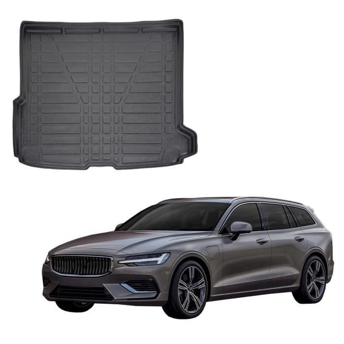 Kofferbakmat - SCOUTT - Volvo V60 - Op Maat - 100% Waterdicht - Antislip zwart