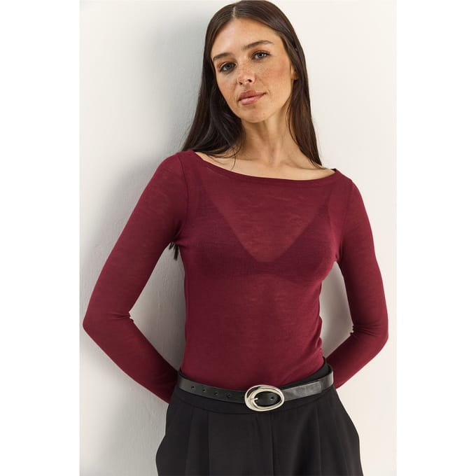 Ronde Hals Basis Transparante Top