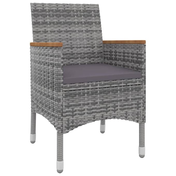 vidaXL - 5-delige - Tuinset - met - kussens - poly - rattan - en - glas