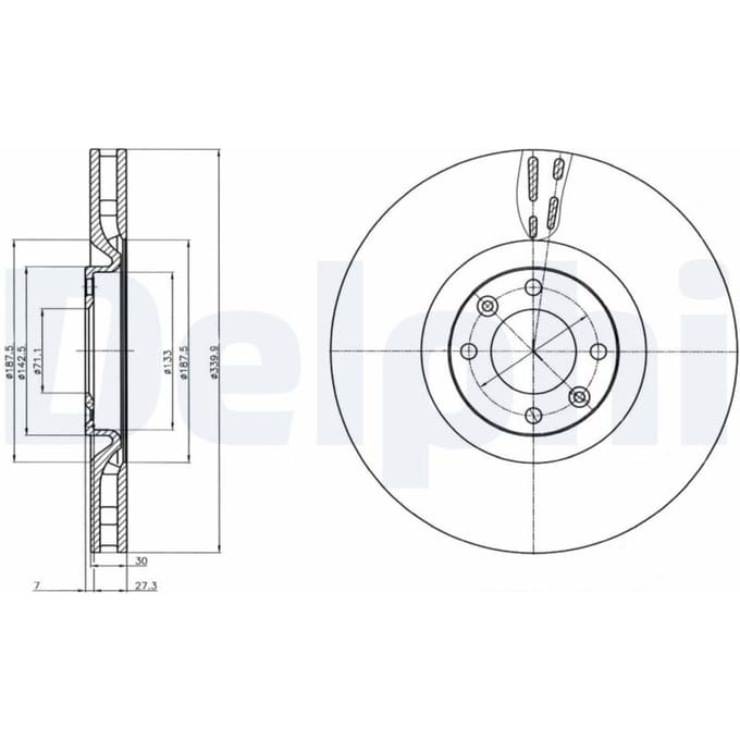 Remschijf DELPHI BG9107C