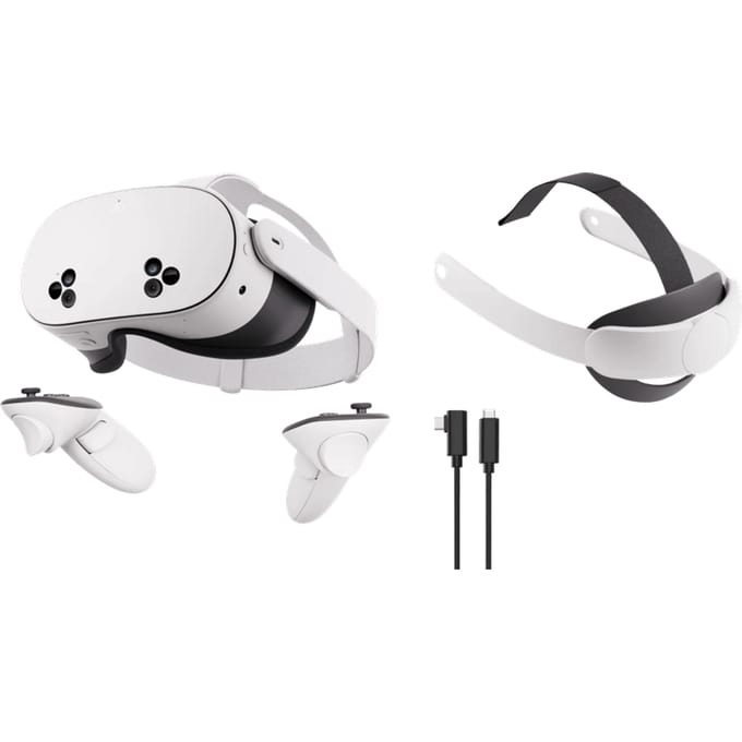 Meta Quest 3S 128GB + BlueBuilt PC Link Cable + Elite Strap