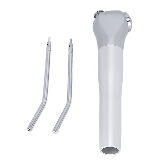 3-weg Lucht Water Spray Spuit Handstuk met 2 Mondstukken Tips Slangen Aluminiumlegering voor Tandheelkunde white