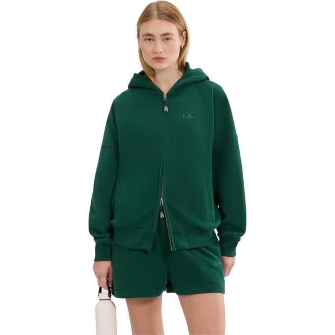 Ellesse Dames Pianella Full Zip Hoodie (Donkergroen)
