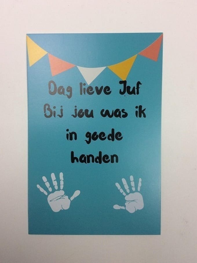 Postkaart cm Dag lieve Juf