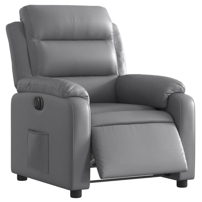 vidaXL - Fauteuil - verstelbaar - elektrisch - kunstleer - grijs