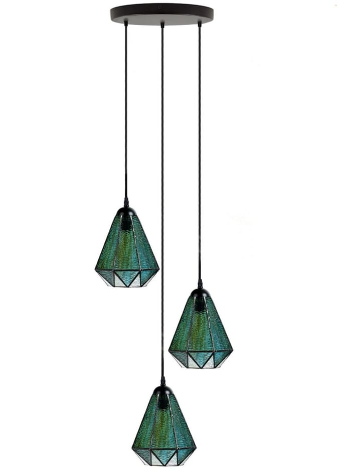 Tiffany Kroonluchter Arata Green 3 - Art Deco Trade