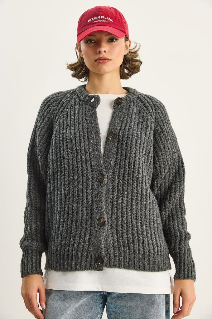 Gebreide Cardigan met Knoopsluiting