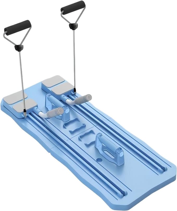 Pilates Reformer - Fitness Board - Thuis Training - Multifunctioneel Ontwerp - 93x36 cm - Blauw