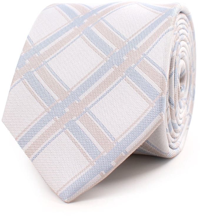 TRESANTI | GRANELLO | Silk tie with a classic large check pattern | Blauw