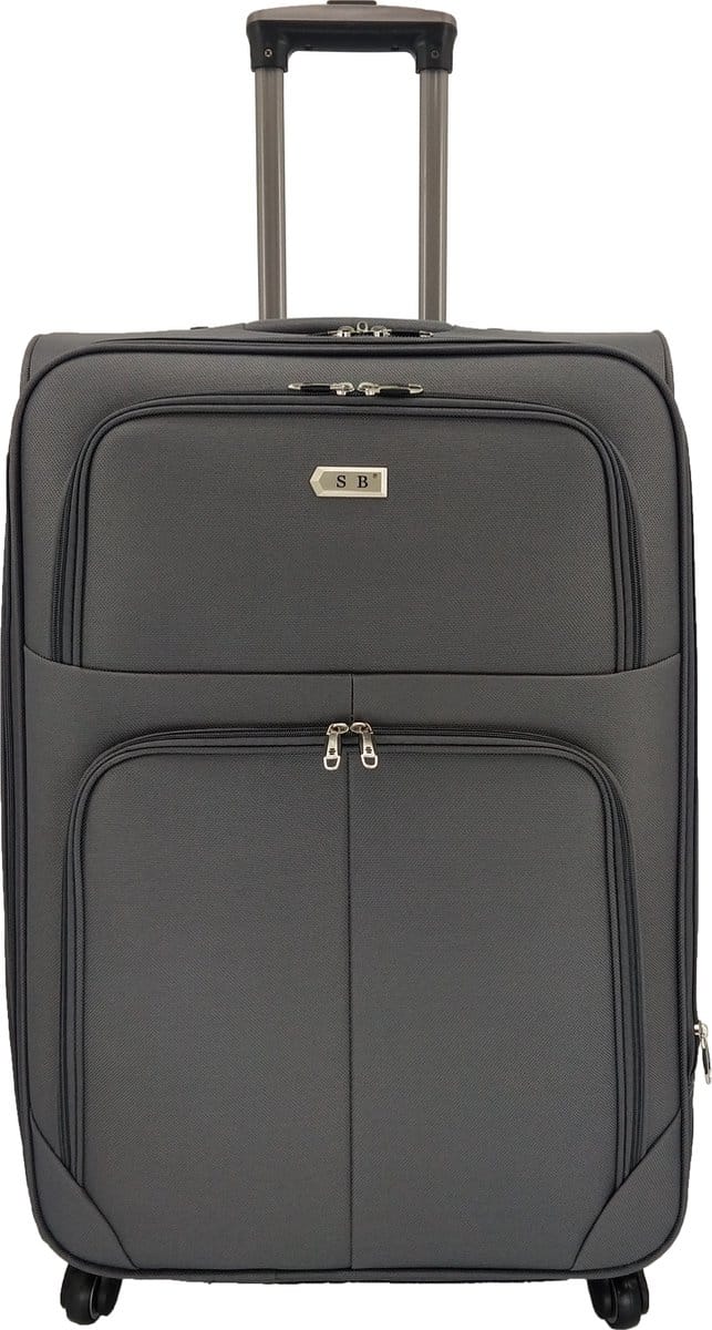 Bagage stoffen koffer 75cm 4 wielen trolley - Donker Grijs