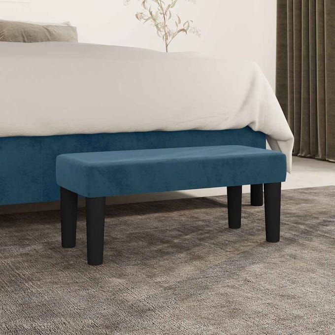vidaXL - Bankje - 70x30x30 - cm - fluweel - donkerblauw