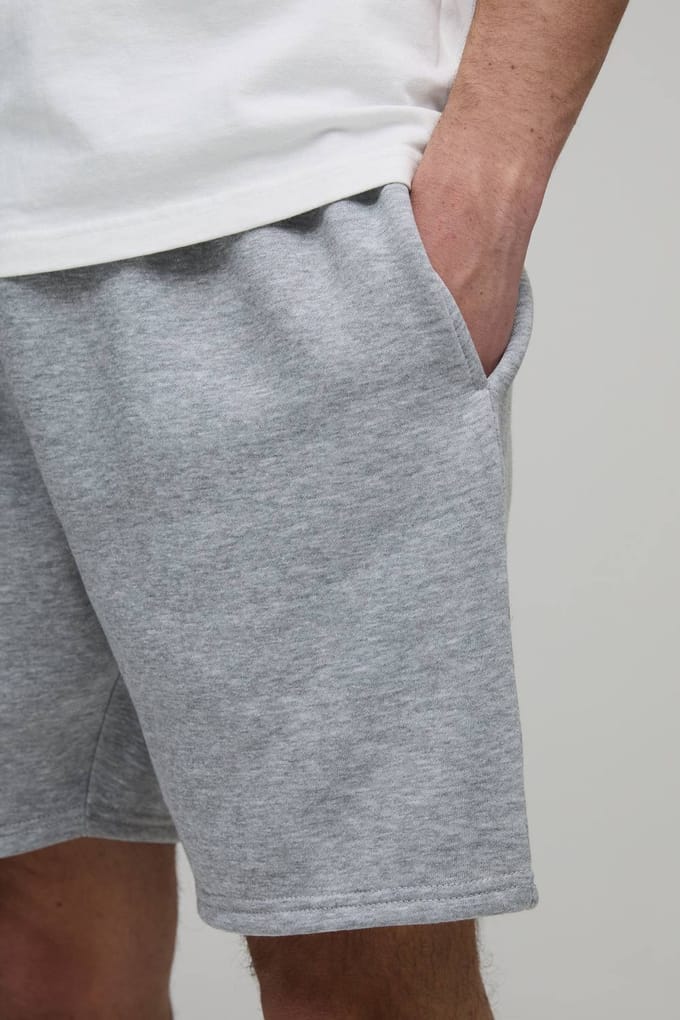 Essential Relaxed Fit Jersey Short | Grey Marl | Size 2XL