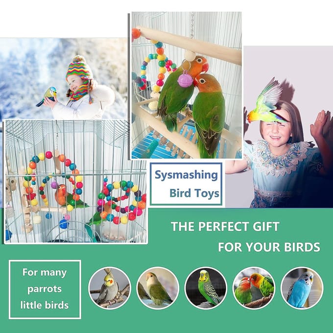16-pack speelgoedset voor papegaaien Verscheidenheid aan speelgoed voor vogelkooi-accessoires Veilig en duurzaam vogelspeelgoed 16 blue