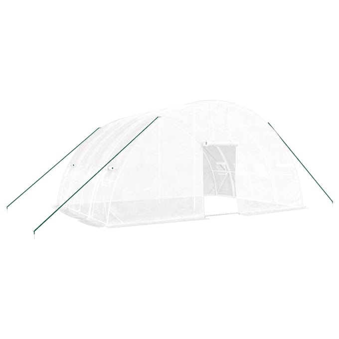 vidaXL - Kas - met - stalen - frame - wit - 24 - m² - 6x4x2,85 - m