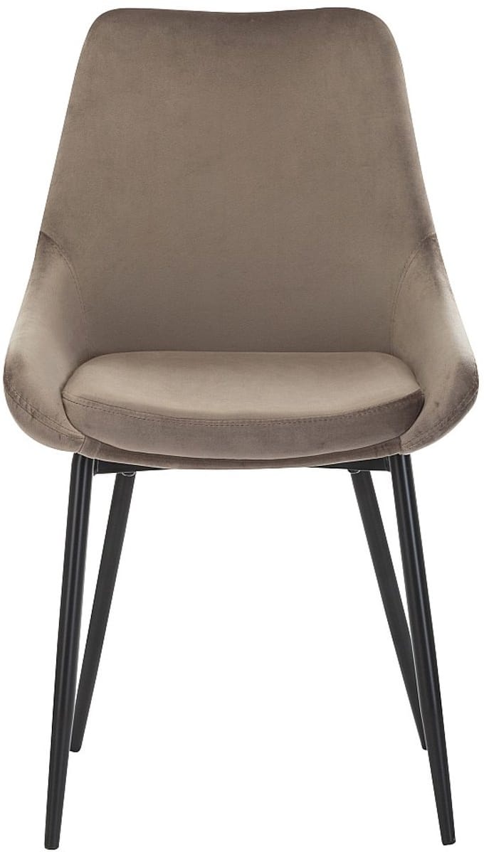 Vente-unique Set van 2 stoelen MASURIE - Fluweel - Taupe