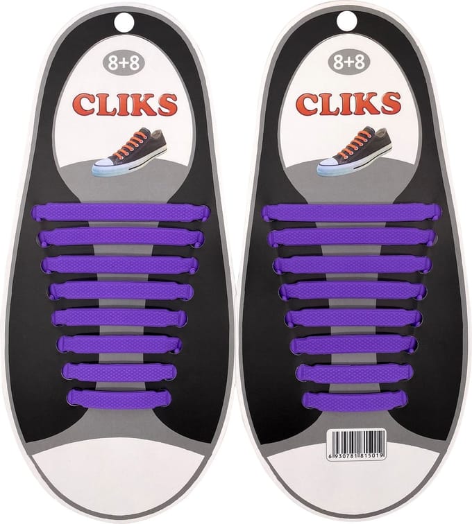 Elastische Veters Paars - Zonder Strikken - 1 Paar Schoenen - Kinderen & Volwassenen - CLIKS