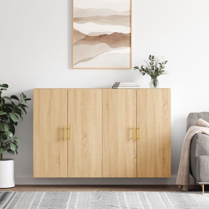 vidaXL - Hangkasten - 2 - st - 69,5x34x90 - cm - sonoma - eikenkleurig