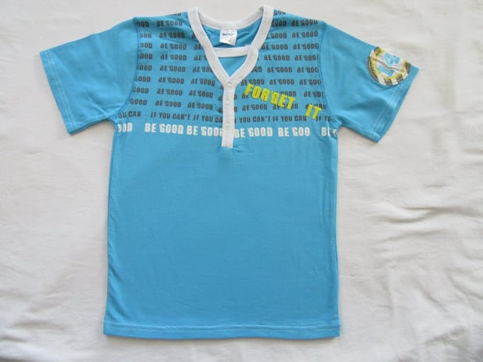 dirkje , jongens, t-shirt korte mouw , blauw , forget it , V hals , 110 -  jaar