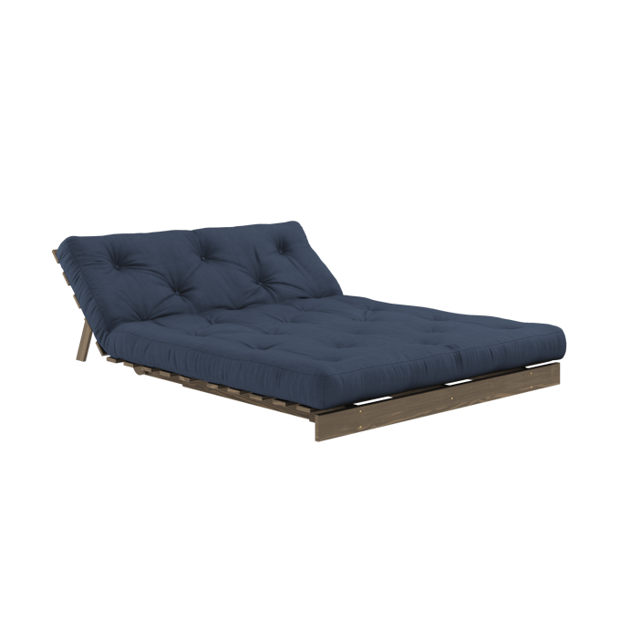 Karup Slaapbank Roots 140 - 737 Navy - 106 carob brown lacquered