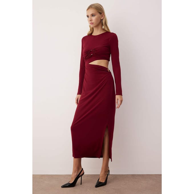Platte maxi-jurk voor dames, lange bodycon-jurk voor afstuderen/gala