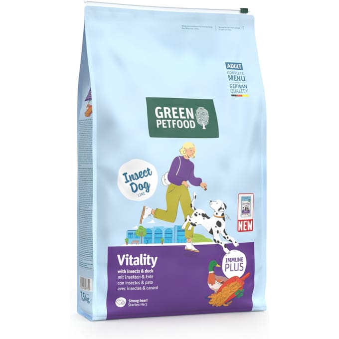 Green Petfood Vitality met insecten & Eend - Dubbelpak: 2 x 7,5 kg