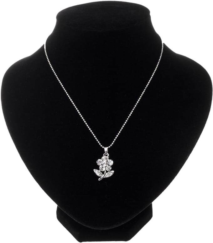 Kinderketting zilverkleurig met bloem