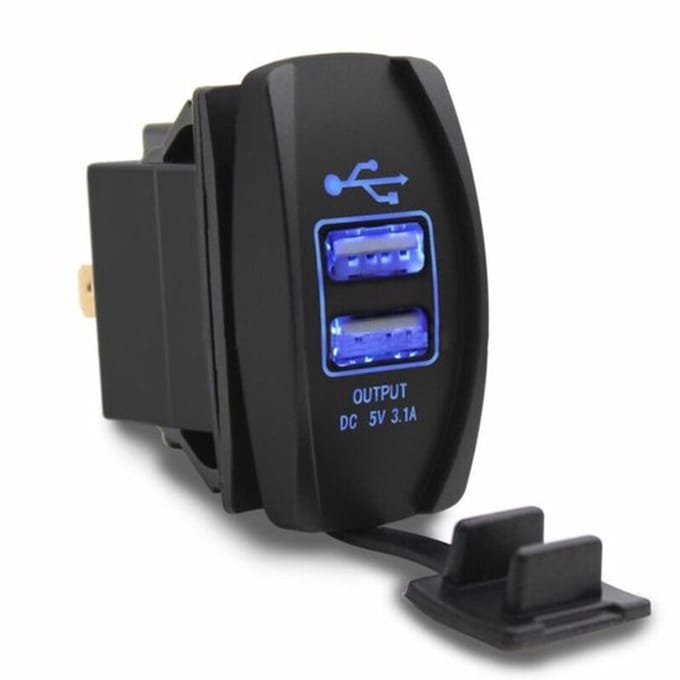 Allecto - Stopcontact - USB-stopcontact - Waterdicht ontwerp - Zwart