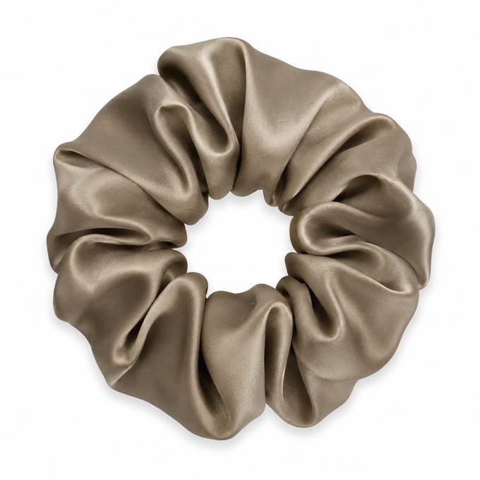 Lajetti - 100% Zijden Scrunchie Goudbruin - Moerbei Zijde Haarelastiek