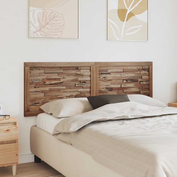 vidaXL - Bed - Hoofdbord - Naturel - Massief - Teakhout