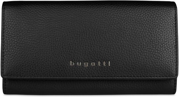 bugatti portemonnee Emilia Ladies Long Wallet With Flap Black zwart