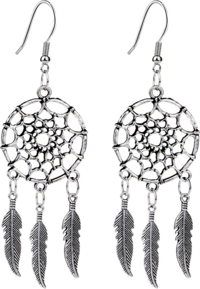 Fako Bijoux® - Oorbellen - Dromenvanger - Zilverkleurig