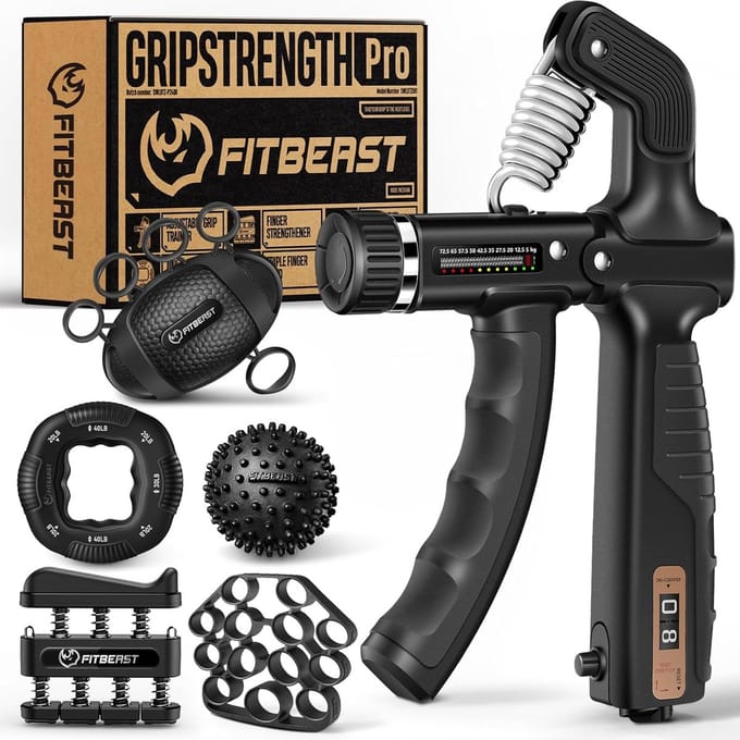 Grip Versterker Kit - 6-pack met Verstelbare Weerstand en Multifunctionele Massageballen voor Handtherapie en Griptraining