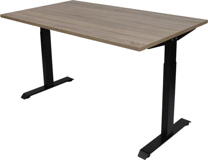 Office Hero® Cosmic - In hoogte verstelbaar bureau zwart frame - Game bureau - Computertafel - Werktafel - 140x80 - Robson eik