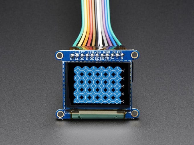 OLED Breakout Board - 16-bit kleuren 1,27 inch w / microSD-houder Adafruit 1673