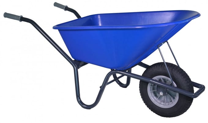Hummer klus tuinkruiwagen 100L gecoat blauw