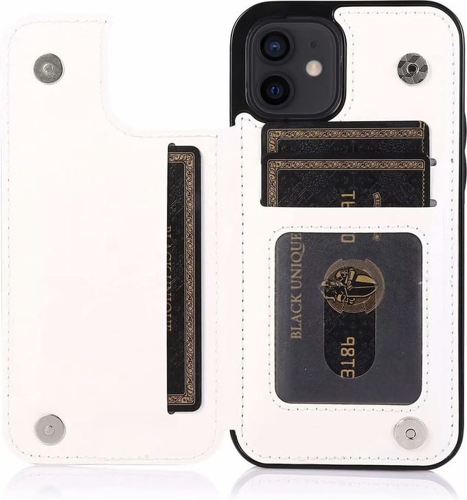 Hoesje geschikt voor iPhone 13 - Backcover - Pasjeshouder - Portemonnee - Kunstleer - wit