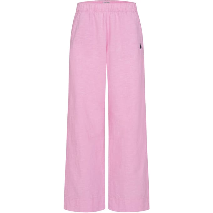 U.S. Polo Assn. dames linnenmix broek met elastische tailleband