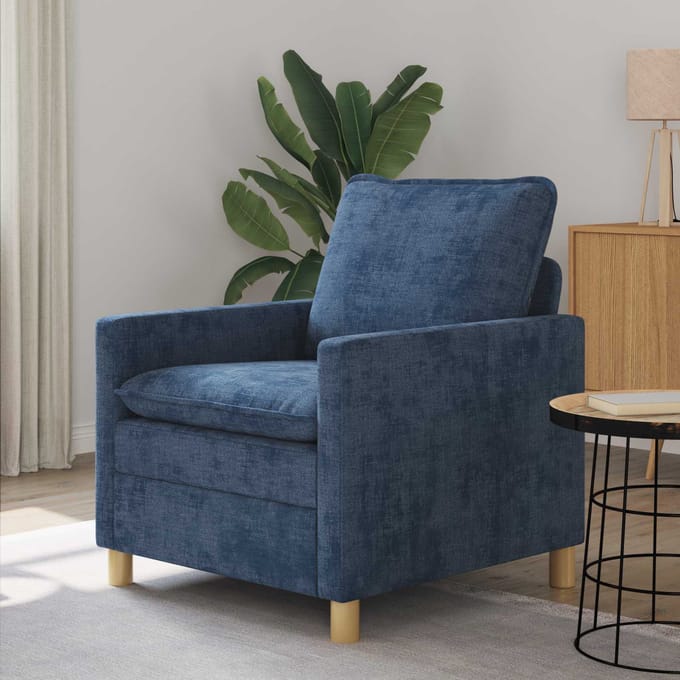 vidaXL - Bank - Blauw - 76 - x - 81 - x - 87,5 - cm - Polyester