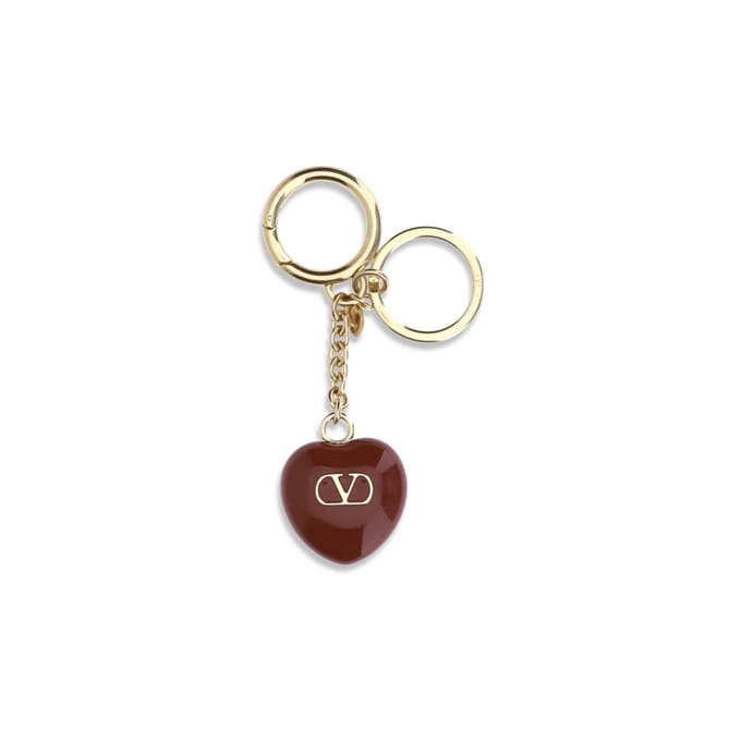 Valentino Garavani Bordeaux Messing Sleutelhanger