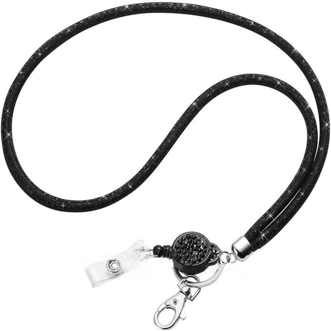 Porte-badges, cordon rétractable, cordon d'identification, étiquette de nom, porte-badge, bobines, clips de chaîne, corde suspendue, porte-clés, collier, sangle gris