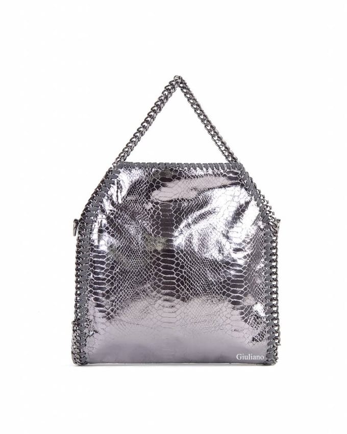 Giuliano kunstlederen schoudertas Sorella - Black iron - Dames - Metallic