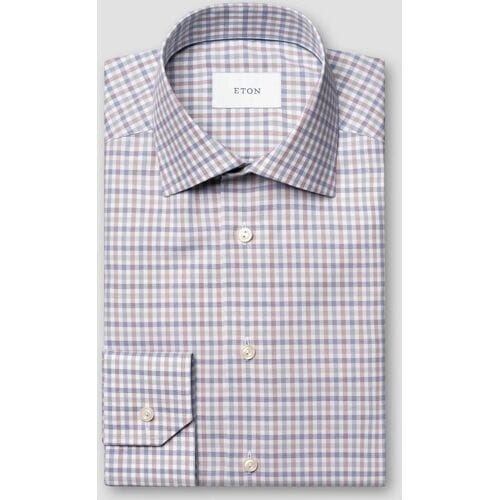Eton Overhemd Three Color Check Organic Cotton Fine Twill Multicolor / male