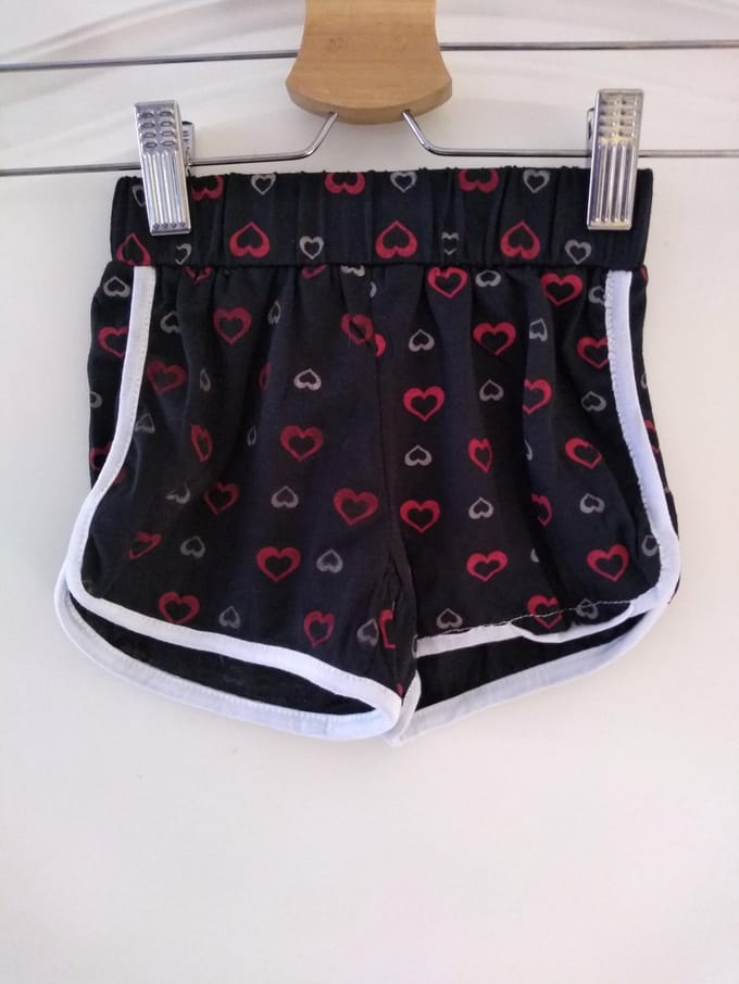 Meisjes korte broek Hart zwart 92