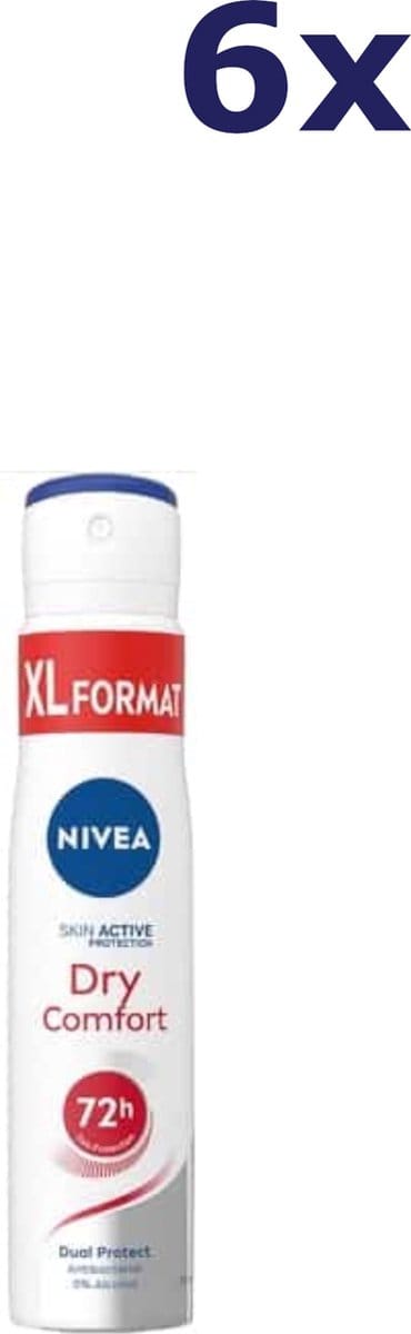 Nivea Dry Comfort Deodorant Spray XL - 6 x 250 ml