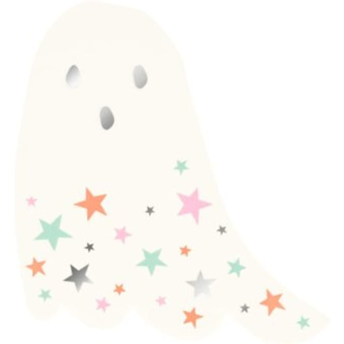Meri meri halloween - bordjes papier groot à 8 stuks, spook met sterren
