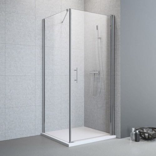 Megabad Profi Collection Planplus hinged door with side panel 100 x 100 x 195 cm stop right MBPPDTSD10R