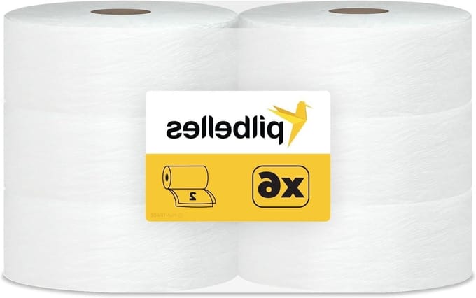 Industrieel Toiletpapier - Maxi Jumbo Rollen - Hygiënisch Werken - Extra Zachte Cellulose - 6 Rollen 200m - Wit