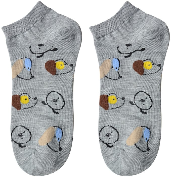 Clayre & Eef Grappige Sokken one size Grijs Polyester Honden